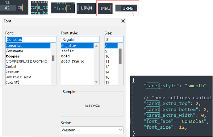 SyblimeTextFontBug