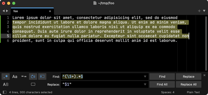 Regex Caret Not Matching Beginning Of Multiline Selection Technical 