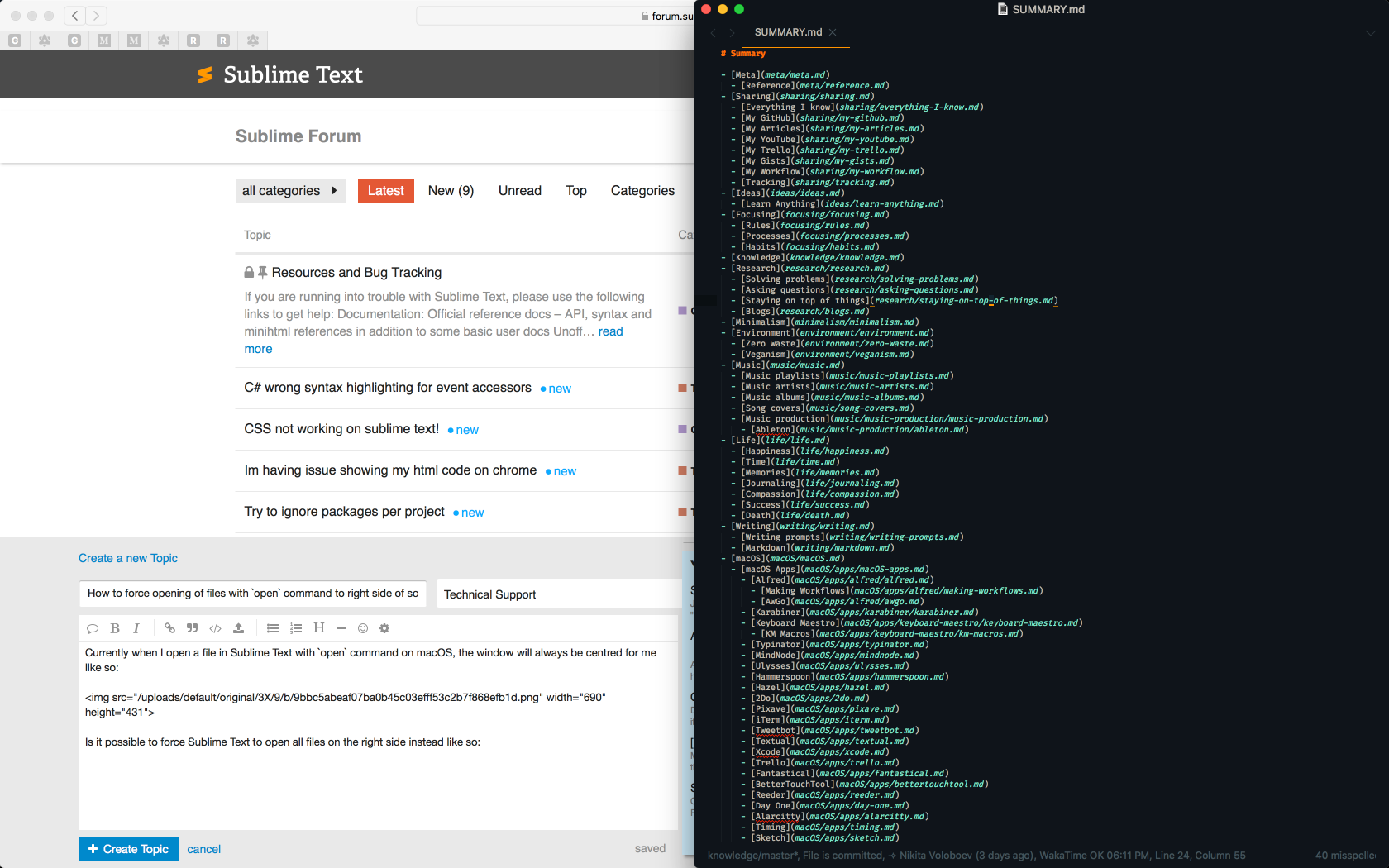 how to setting open file view on sublime text windows