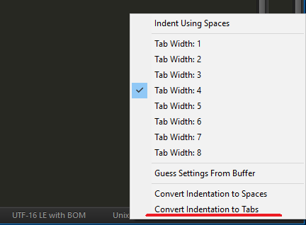 sublime text tabs to spaces