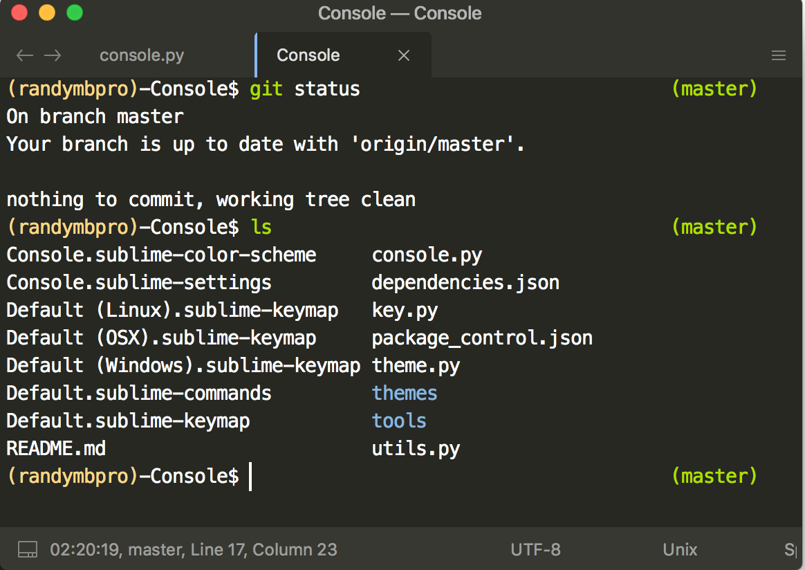 output console mac size buffer for sublime text