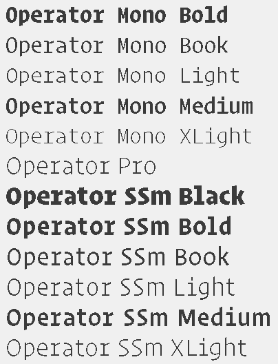 operator mono ssm light