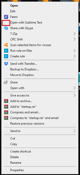 sublime text windows right click